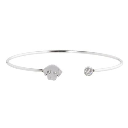 Bracciale Rigido Cane con Cristalli in Acciaio Marlù