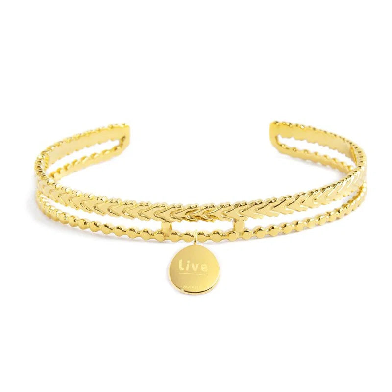Bracciale Rigido Marlù con Medaglietta Rosa dei Venti Pendente