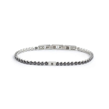 Bracciale Tennis Nero 3 mm in Acciaio Marlù