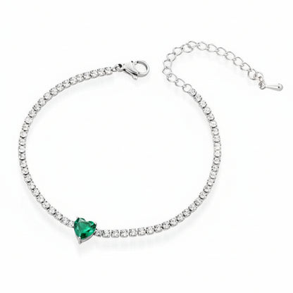Bracciale Tennis con Cuore Verde Gaiè Bijoux