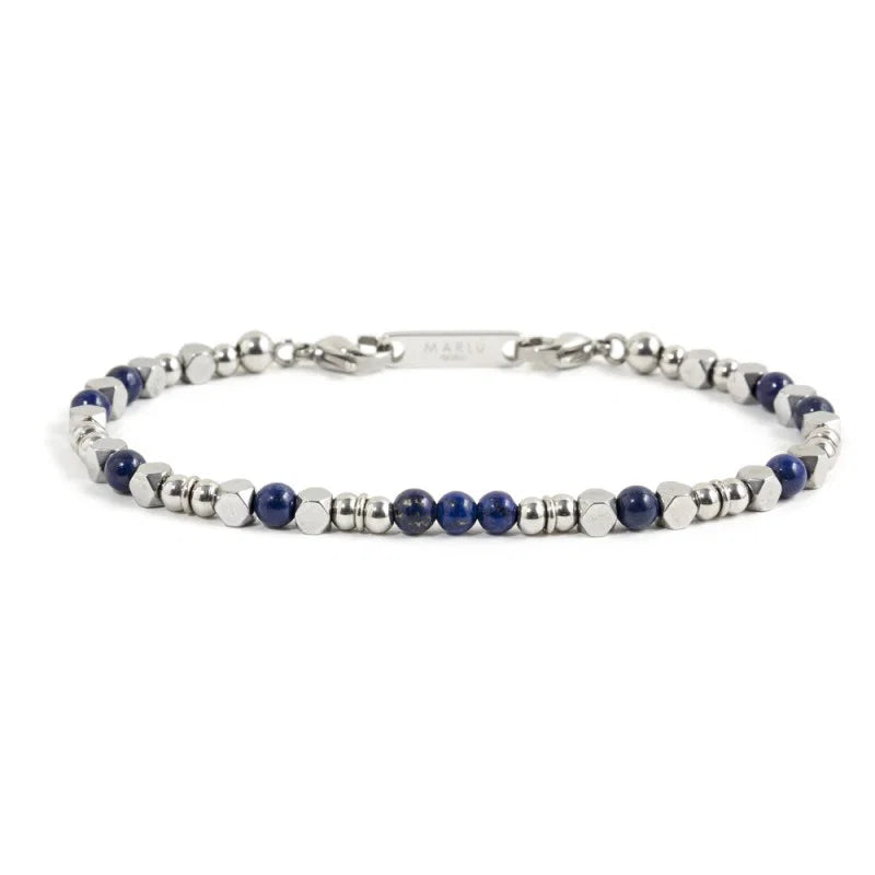 Bracciale Marlù in Acciaio con Dettagli Blu - 19/21 cm