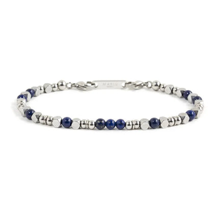 Bracciale Marlù in Acciaio con Dettagli Blu - 19/21 cm