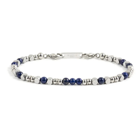 Bracciale Marlù in Acciaio con Dettagli Blu - 19/21 cm