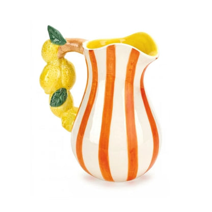 Brocca in Ceramica Fade 1,2 lt con Manico Decorato con Limoni