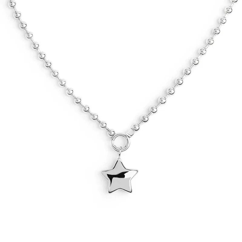 Collana Marlù Catena a Sfere con Stella in Acciaio