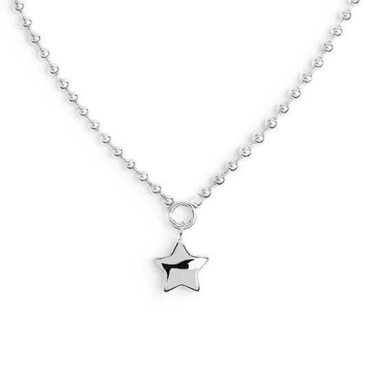 Collana Marlù Catena a Sfere con Stella in Acciaio