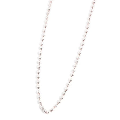 Collana Catena con Perle Bianche 3,3 mm in Acciaio Rosé Marlù