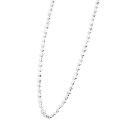 Collana Catena con Perle Bianche 3,3 mm in Acciaio Marlù