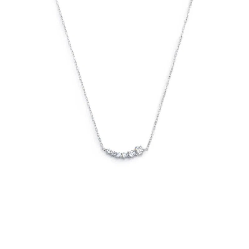 Collana Catena Cutting Cross con Zirconi Centrali in Acciaio Marlù