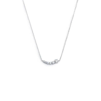 Collana Catena Cutting Cross con Zirconi Centrali in Acciaio Marlù