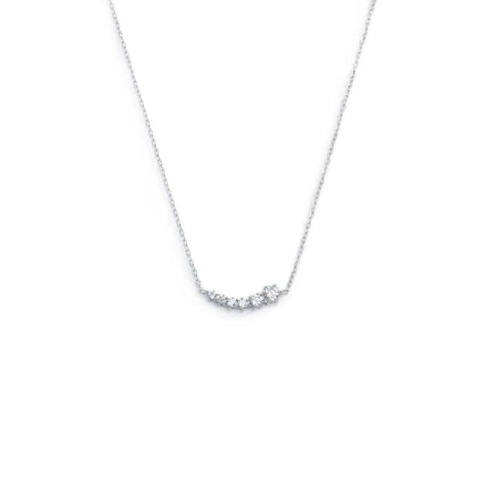 Collana Catena Cutting Cross con Zirconi Centrali in Acciaio Marlù