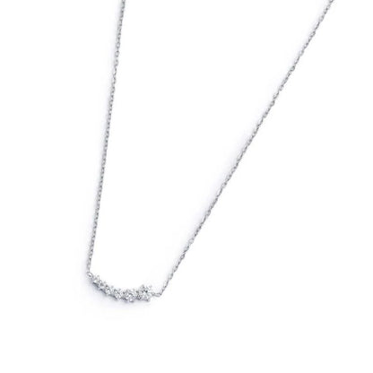 Collana Catena Cutting Cross con Zirconi Centrali in Acciaio Marlù