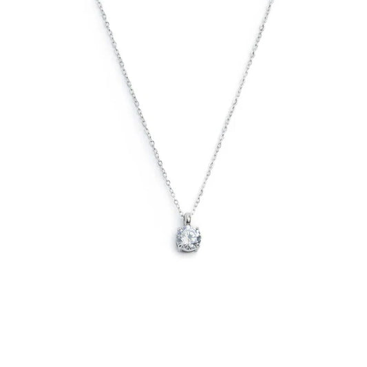 Collana Catena Cutting Cross con Zircone Centrale 5,25 mm in Acciaio Marlù