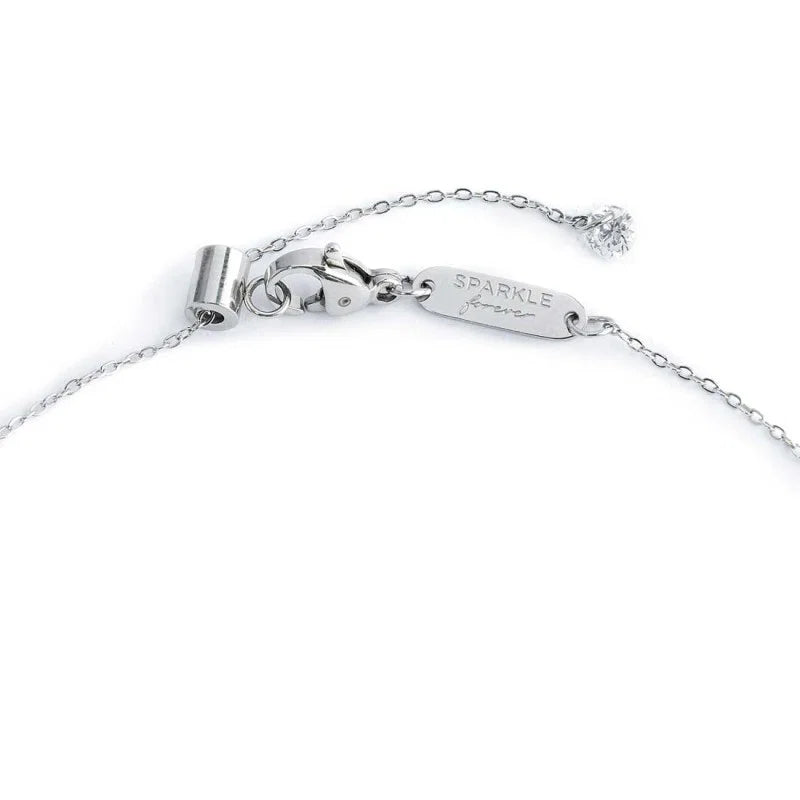 Collana Catena Cutting Cross con Zircone Centrale 5,25 mm in Acciaio Marlù
