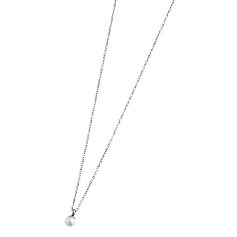Collana Marlù in Acciaio con Perla Bianca da 4 mm