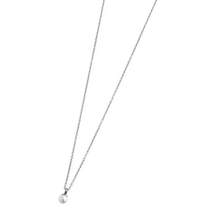 Collana Marlù in Acciaio con Perla Bianca da 4 mm