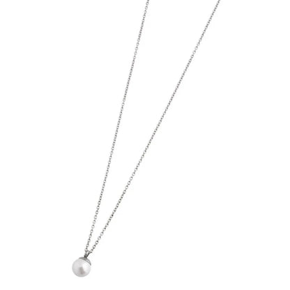 Collana Marlù in Acciaio con Perla Bianca da 6 mm