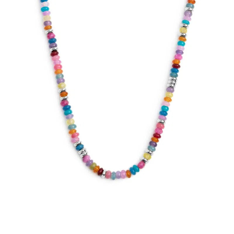 Collana con Perline Colorate a Ciambella Multicolor in Acciaio Marlù Marlù