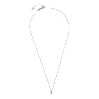 Collana Marlù in Acciaio con Zircone Viola Taglio Baguette