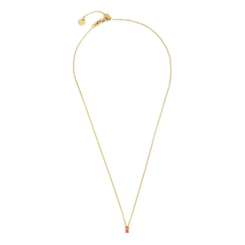 Collana con Zircone Baguette Arancione in Acciaio Oro Marlù Marlù