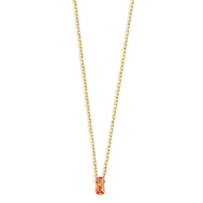 Collana con Zircone Baguette Arancione in Acciaio Oro Marlù Marlù