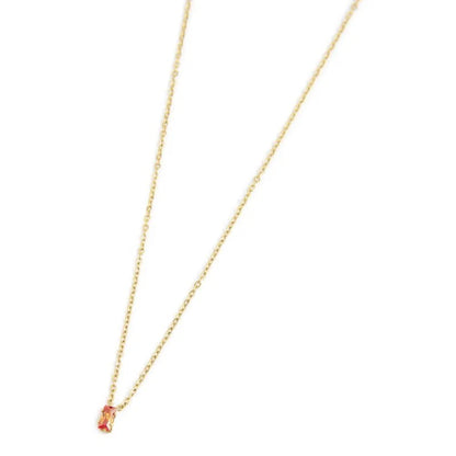 Collana con Zircone Baguette Arancione in Acciaio Oro Marlù Marlù
