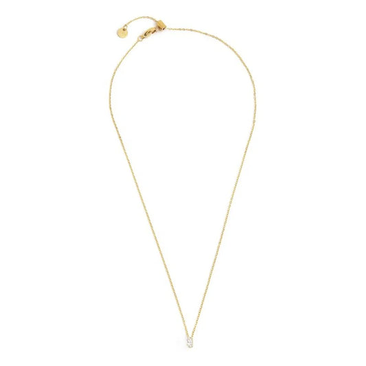 Collana con Zircone Baguette Bianco in Acciaio Oro Marlù Marlù