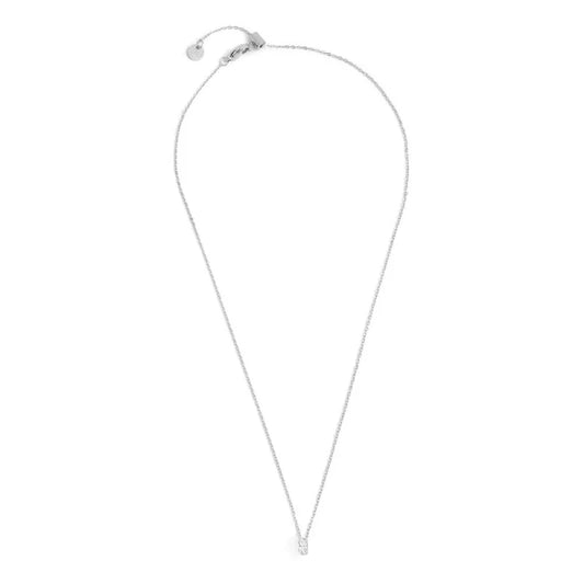 Collana con Zircone Baguette Bianco in Acciaio Marlù Marlù