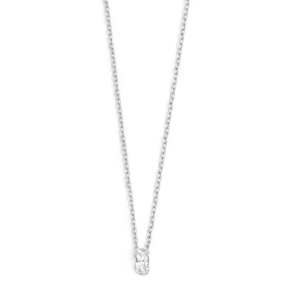 Collana con Zircone Baguette Bianco in Acciaio Marlù Marlù