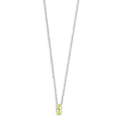 Collana con Zircone Baguette Verde in Acciaio Marlù Marlù