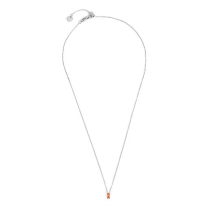 Collana con Zircone Baguette Arancione in Acciaio Marlù Marlù