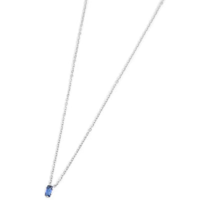 Collana con Zircone Baguette Blu in Acciaio Marlù Marlù