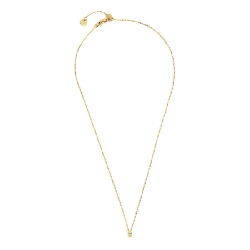 Collana con Zircone Baguette Verde in Acciaio Oro Marlù