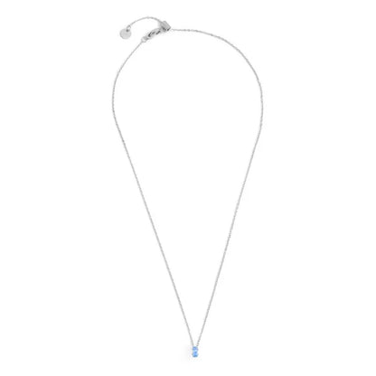 Collana con Zircone Baguette Azzurro in Acciaio Marlù Marlù
