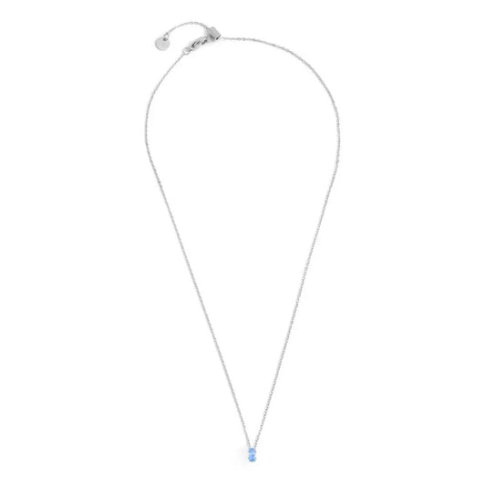 Collana con Zircone Baguette Azzurro in Acciaio Marlù Marlù