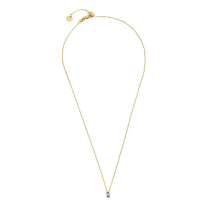 Collana con Zircone Baguette Viola in Acciaio Oro Marlù Marlù
