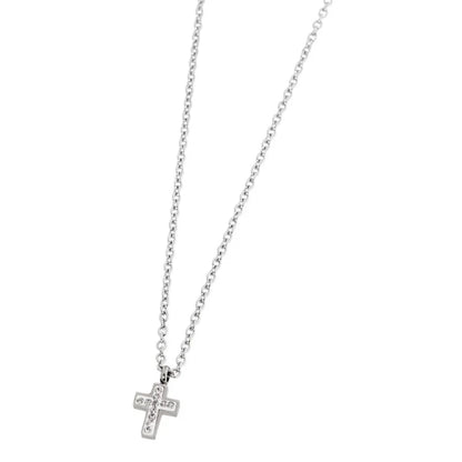 Collana Croce con Cristalli in Acciaio Marlù Marlù