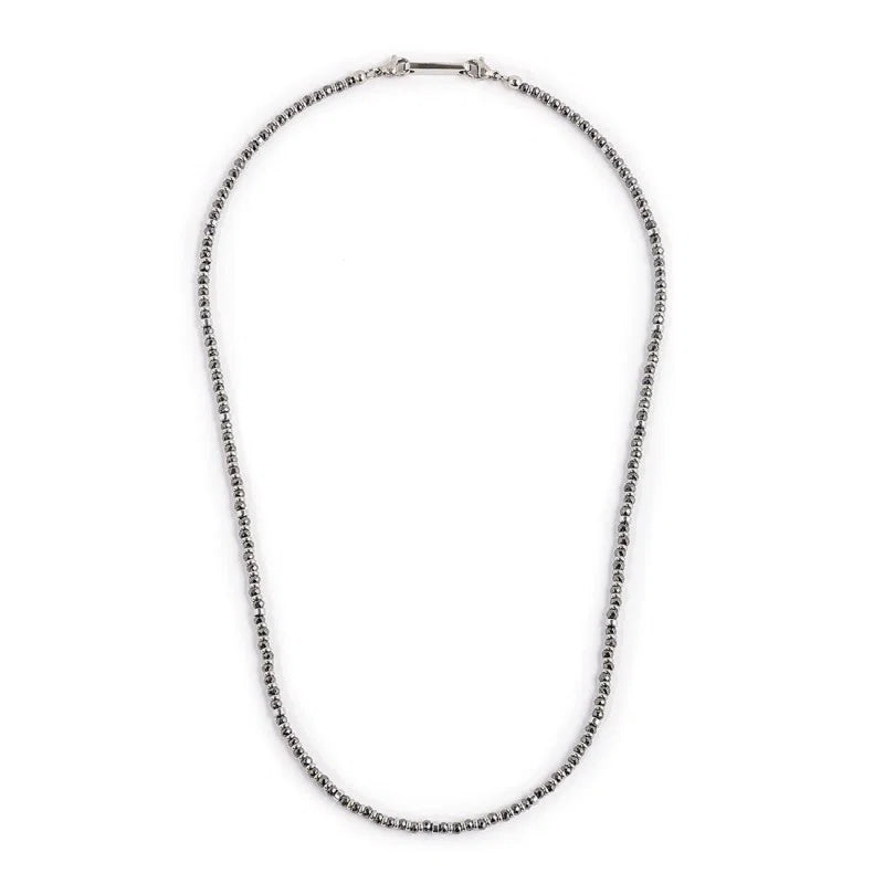 Collana Marlù in Ematite Sfaccettata e Liscia