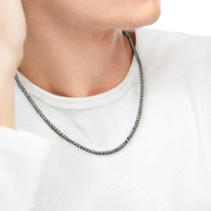 Collana Marlù in Ematite Sfaccettata e Liscia