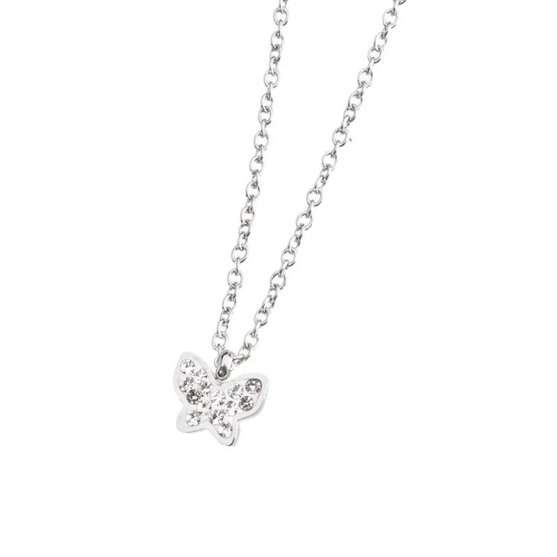 Collana Farfalla con Cristalli in Acciaio Marlù