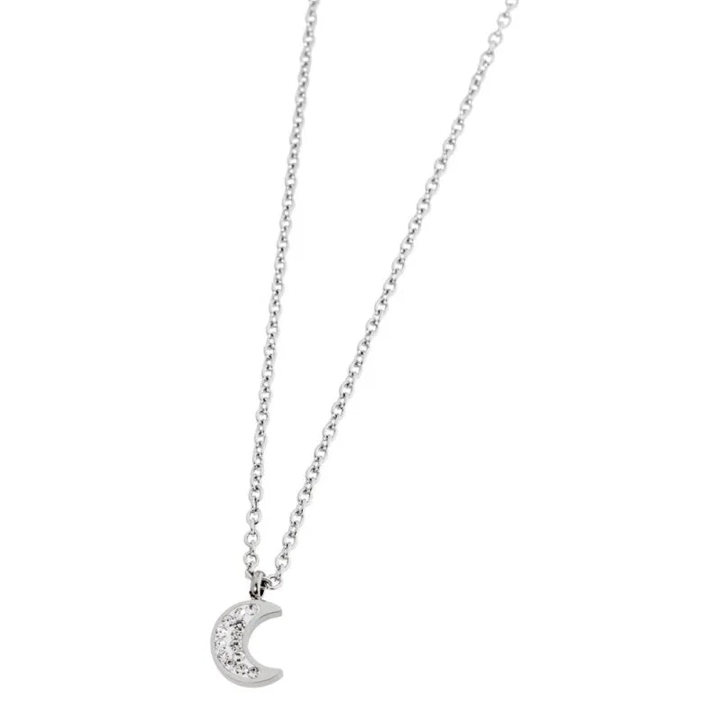 Collana Luna con Cristalli in Acciaio Marlù Marlù