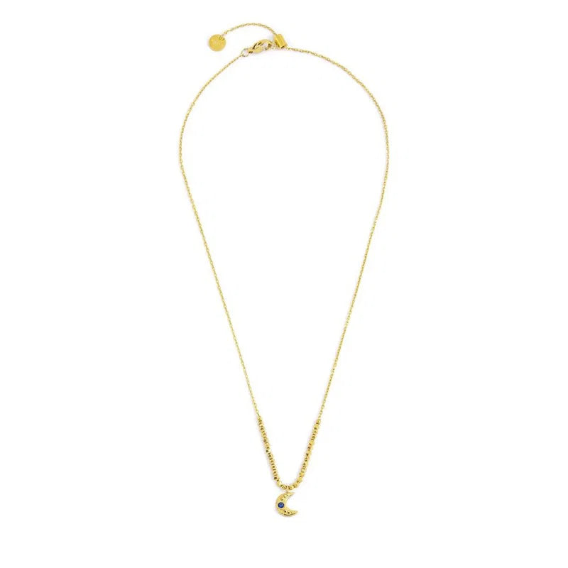 Collana Marlù in Acciaio con Luna Pendente ed Ematite