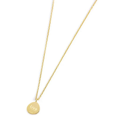 Collana in Acciaio Dorato con Medaglietta Rosa dei Venti