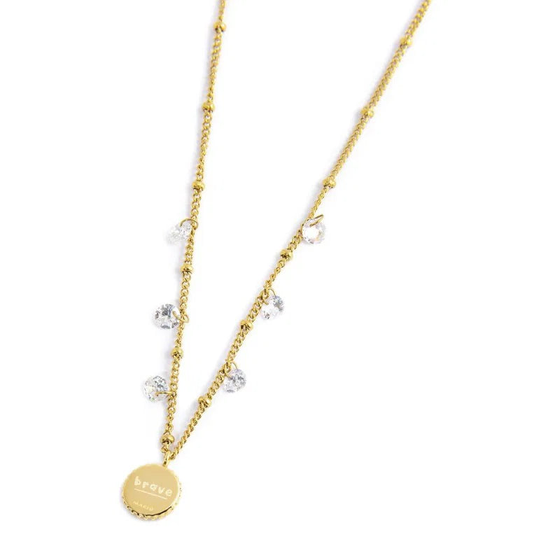 Collana Marlù con Medaglietta Sole Pendente e Zirconi