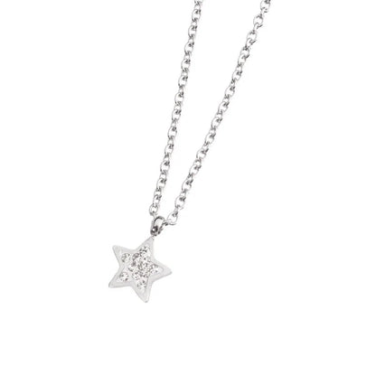 Collana Stella con Cristalli in Acciaio Marlù Marlù