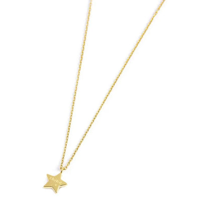 Collana Stella Pendente con Zircone Azzurro in Acciaio Oro Marlù