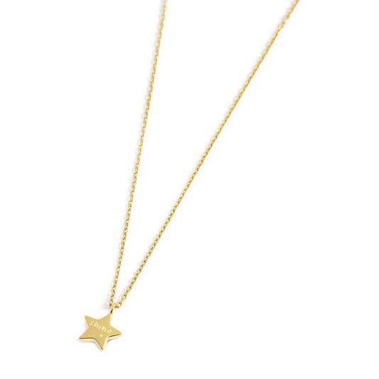 Collana Stella Pendente con Zircone Azzurro in Acciaio Oro Marlù Marlù