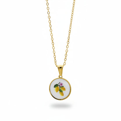 Collana con Dipinto Limoni Gold Gaiè Bijoux