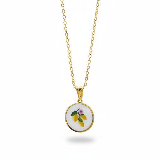 Collana con Dipinto Limoni Gold Gaiè Bijoux
