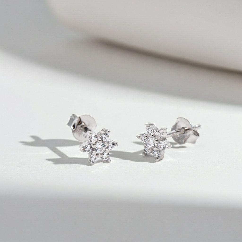 Orecchini Stelle in Argento con Zirconi